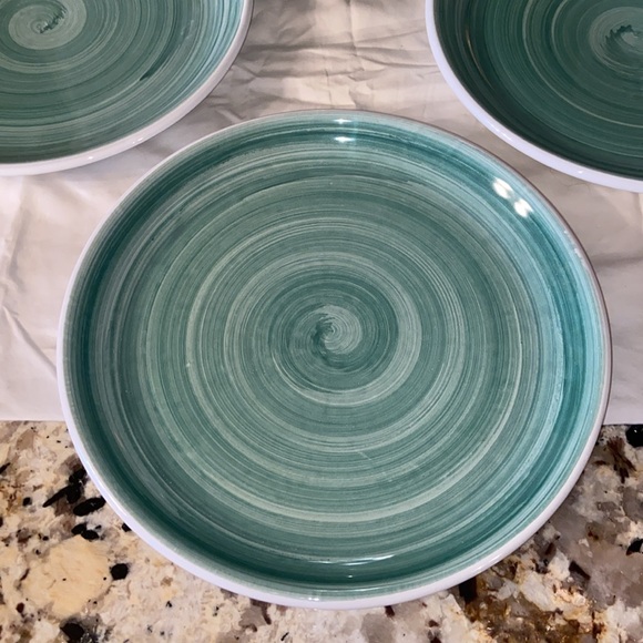 RARE VTG Caleca solid Hand Painted dinner Plates Made In Italy Set Of 4 - Picture 3 of 12